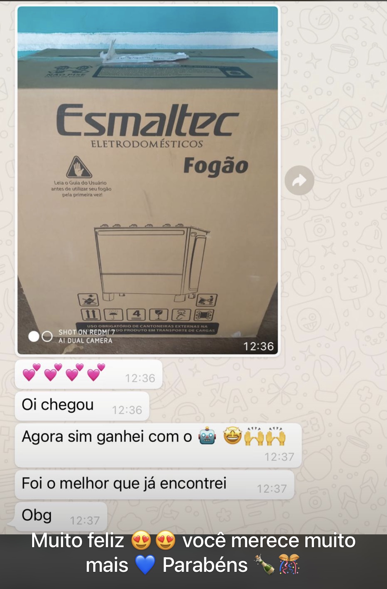 Parabéns Arrasouuuuuuu 
Que venha os próximos !!!
Fogão novinho !!!